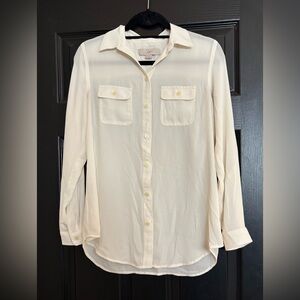 LOFT Ivory Button-Up Shirt